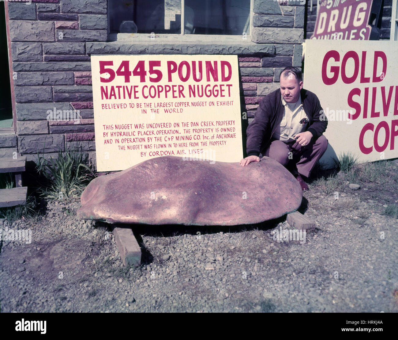Pepita de cobre gigante, histórico Foto de stock
