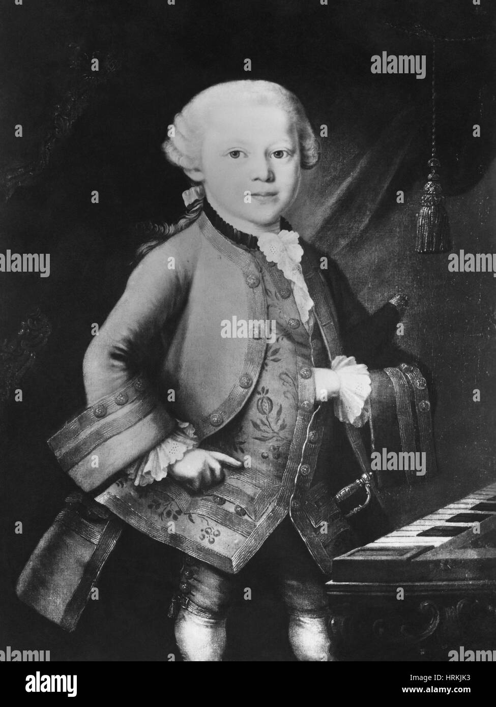 Joven Wolfgang Amadeus Mozart, 1767 Foto de stock