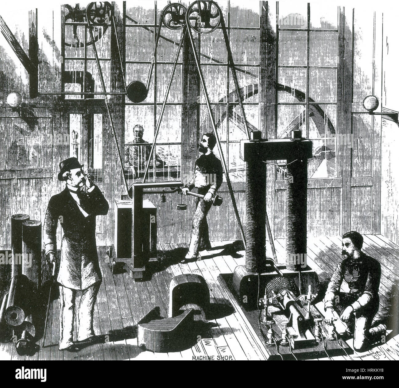 Thomas Edison el generador eléctrico, 1880 Foto de stock