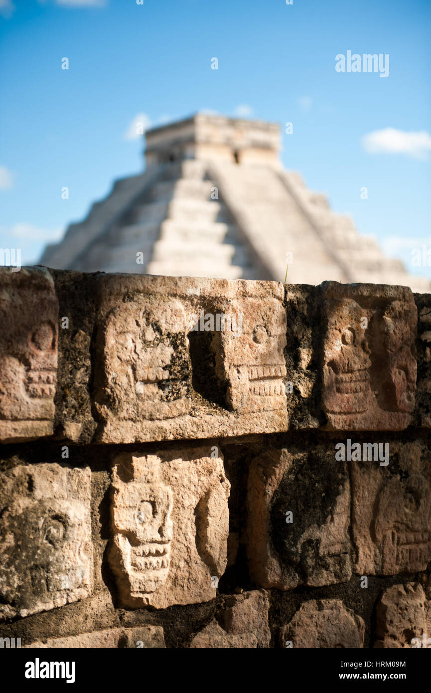 Pirámide de Kukulkán, Chichén Itzá, México Foto de stock