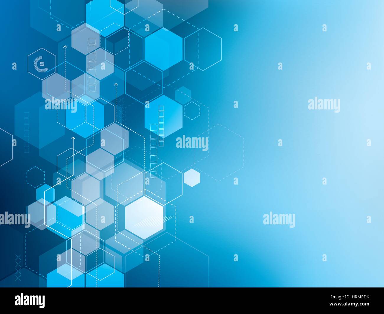 Tecnología de fondo abstracto azul vector con hexágonos Imagen Vector de  stock - Alamy
