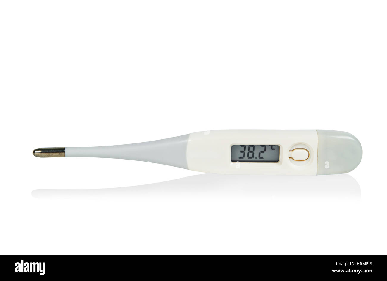 Termómetro digital de alta fiebre aislado sobre fondo blanco, Guardar  trazado de recorte Fotografía de stock - Alamy