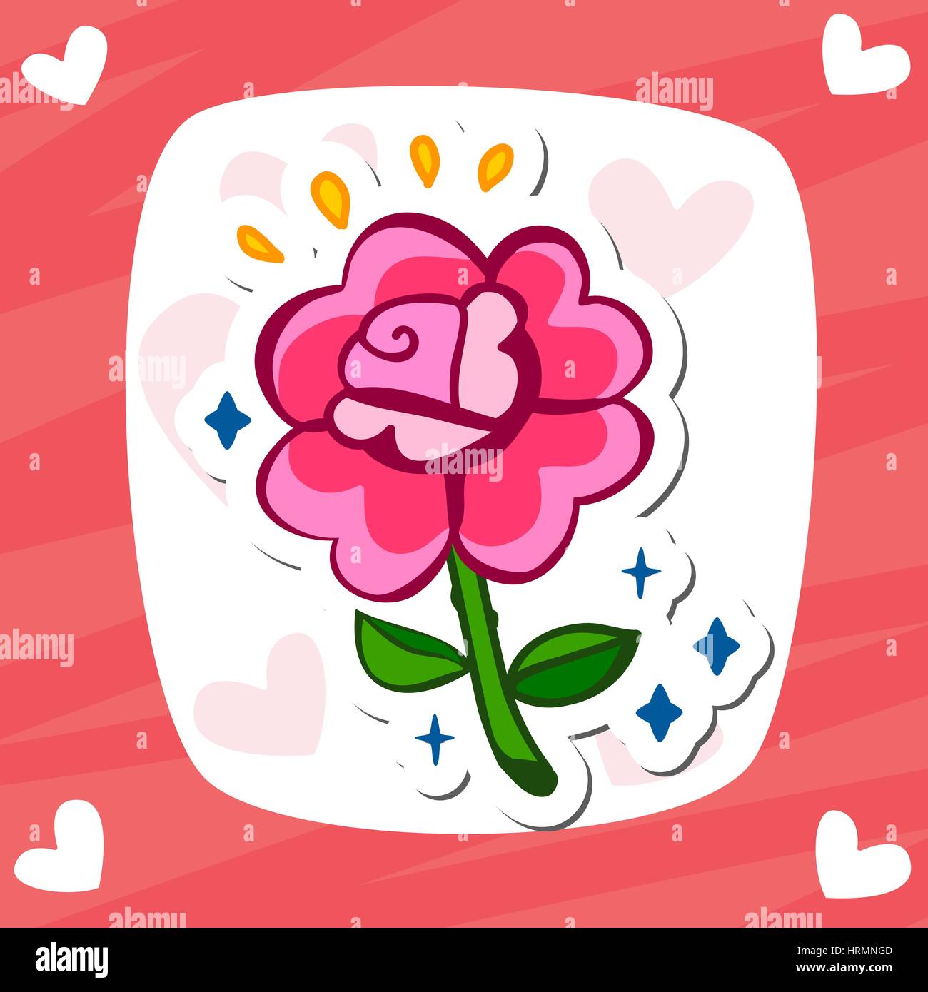 Flor Rosa, puede ser utilizado como tarjeta de felicitación, tarjetas de invitación para bodas, cumpleaños y otros antecedentes de verano y vacaciones. Ilustración del Vector