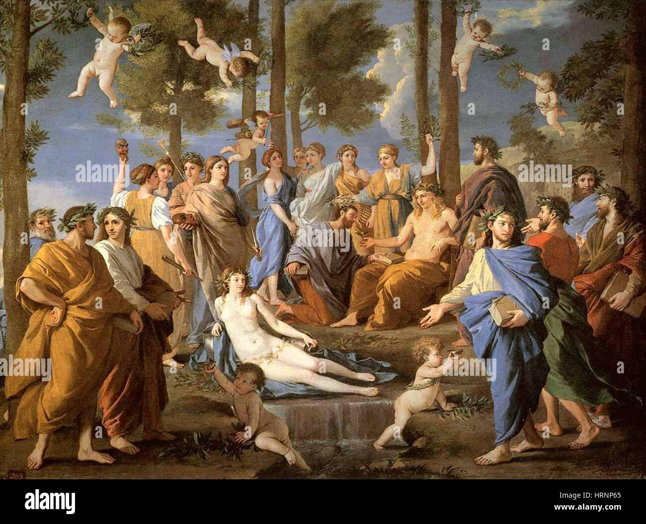 Apolo y las Musas, 1635 Foto de stock