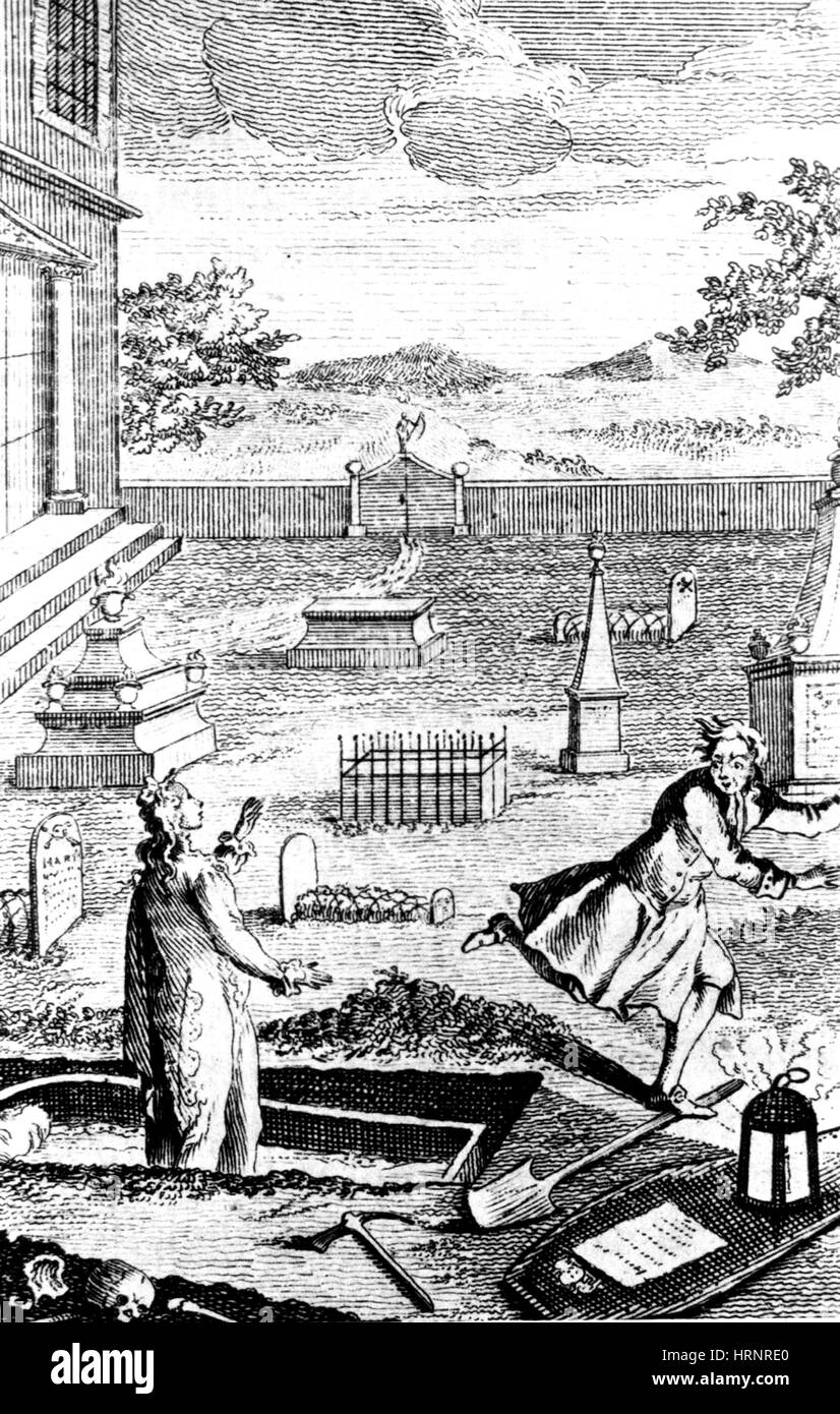 Cuerpo arrebatándoles, 1746 Foto de stock