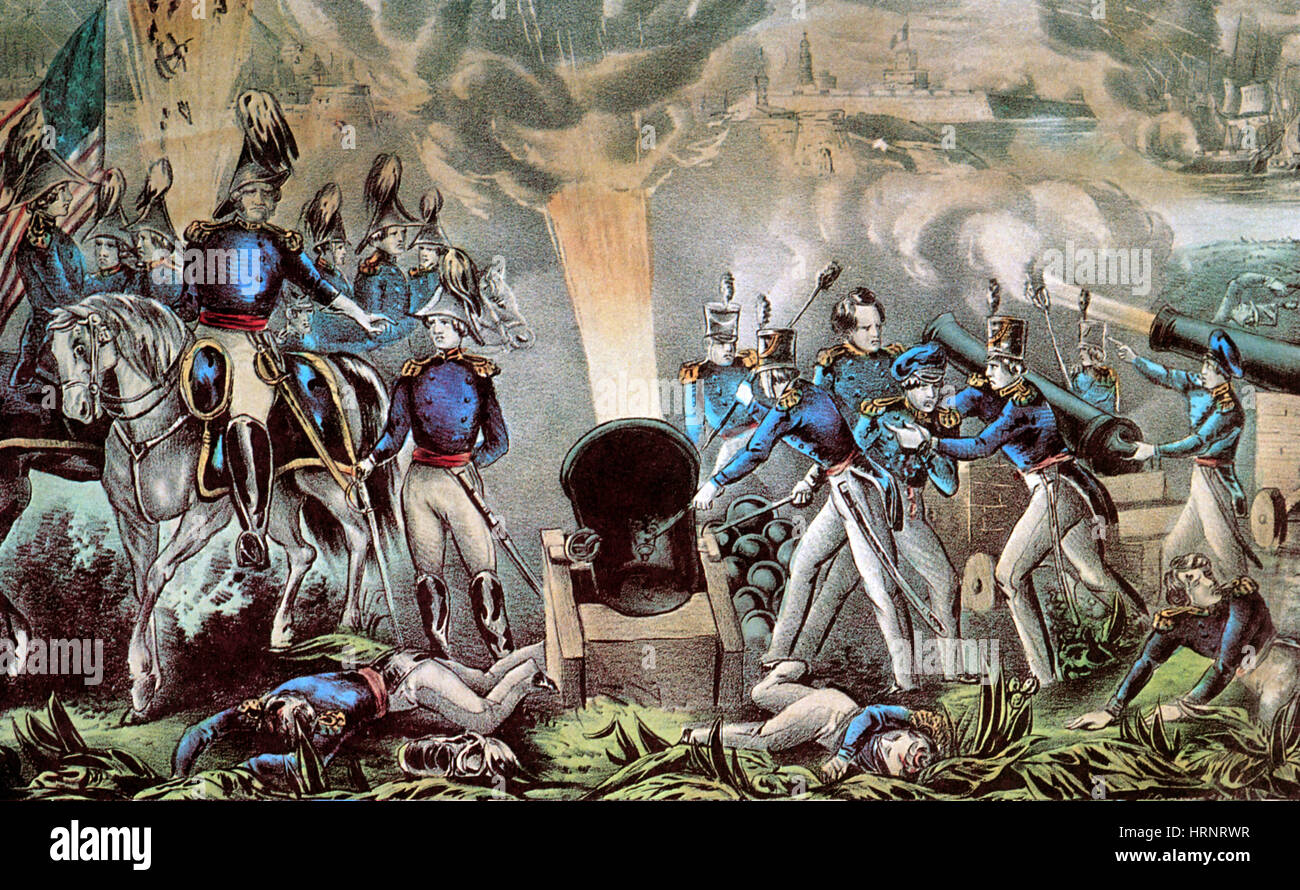 Guerra entre México, Asedio de Veracruz, 1847 Foto de stock