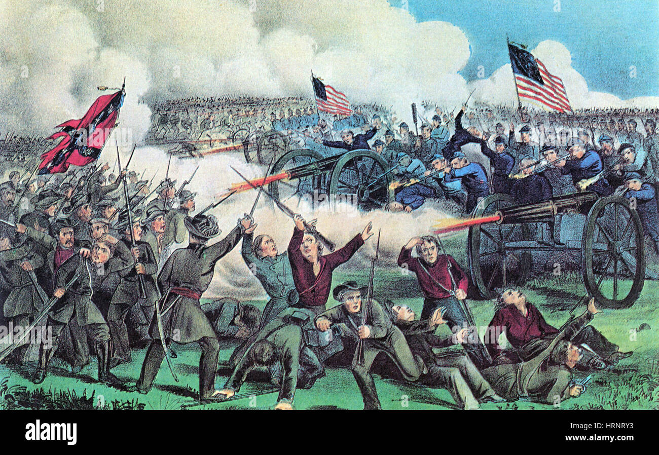 La Guerra Civil Americana, la Batalla de Gettysburg, 1863 Foto de stock