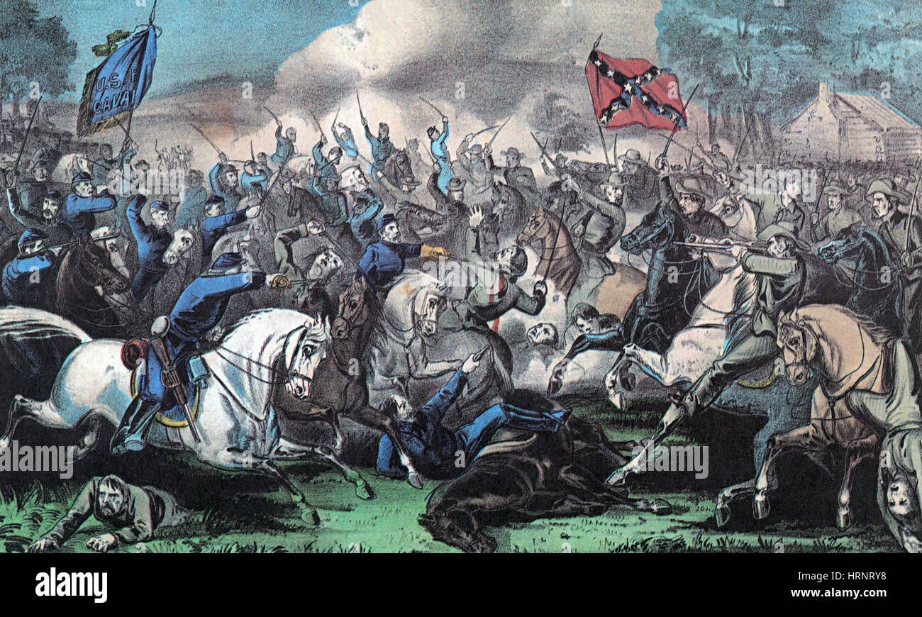 La Guerra Civil Americana, la batalla de Opequon Creek, 1864 Foto de stock