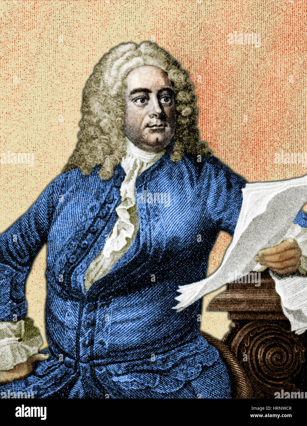 George Handel, compositor barroco alemán Foto de stock
