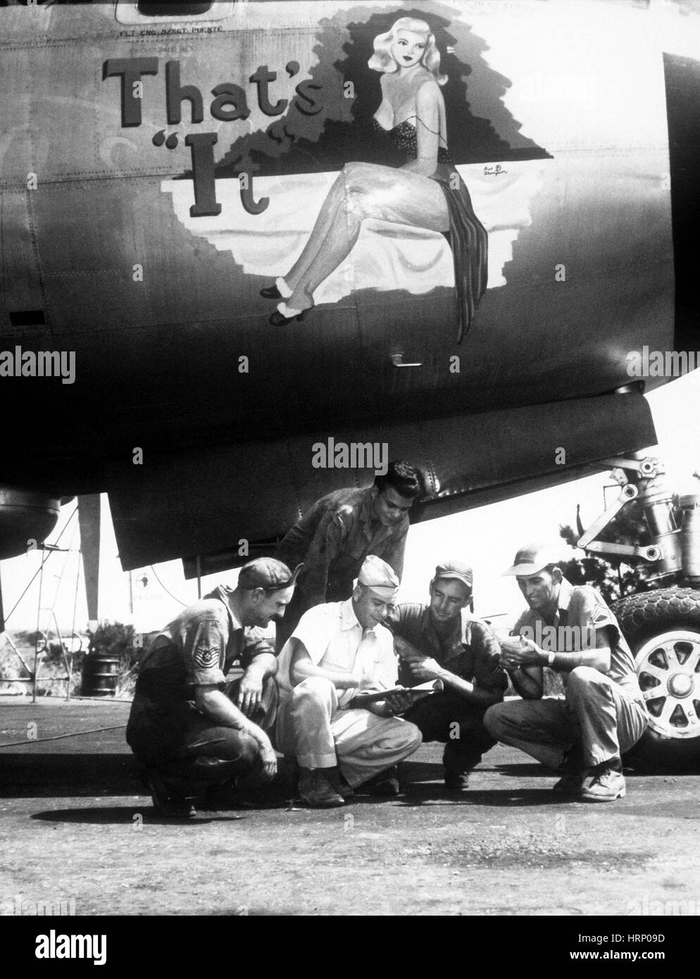 Guerra de Corea, B-29 Superfortress nariz Art Foto de stock