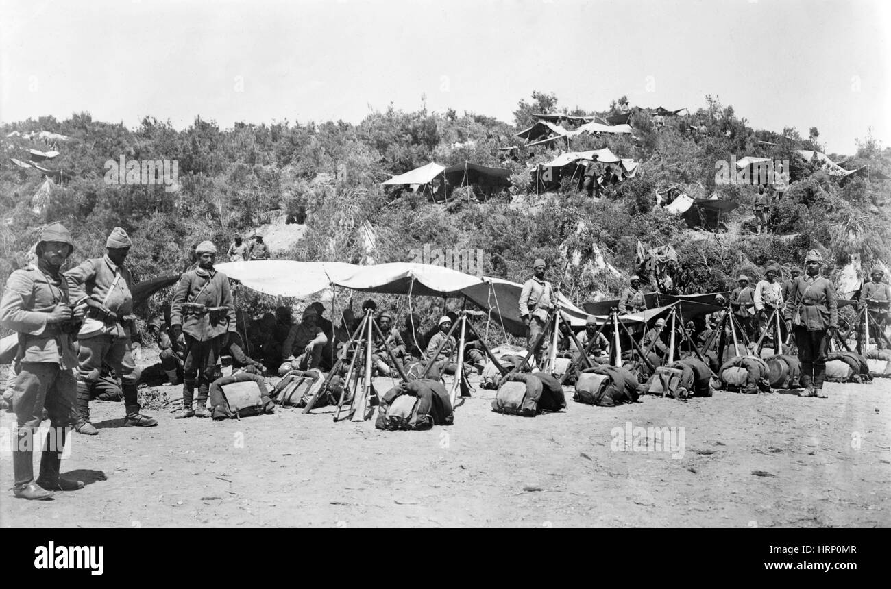 La primera guerra mundial, los soldados turcos, Batalla de Gallipoli Foto de stock