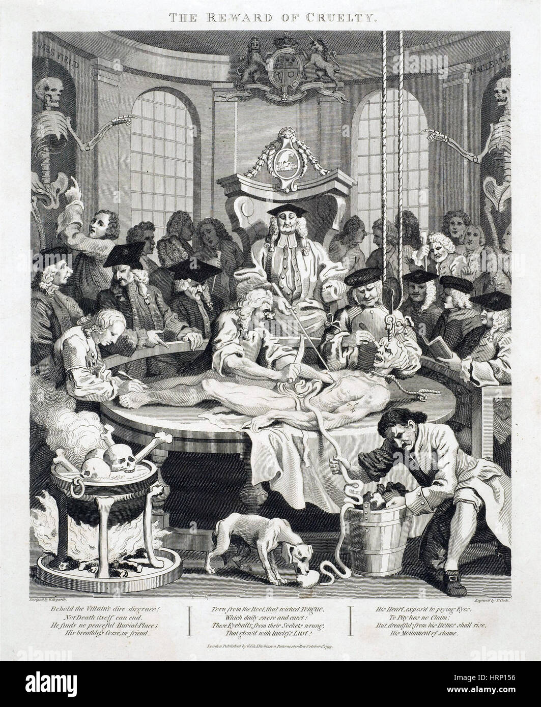 Clase de anatomía de disección, Siglo XVIII Foto de stock
