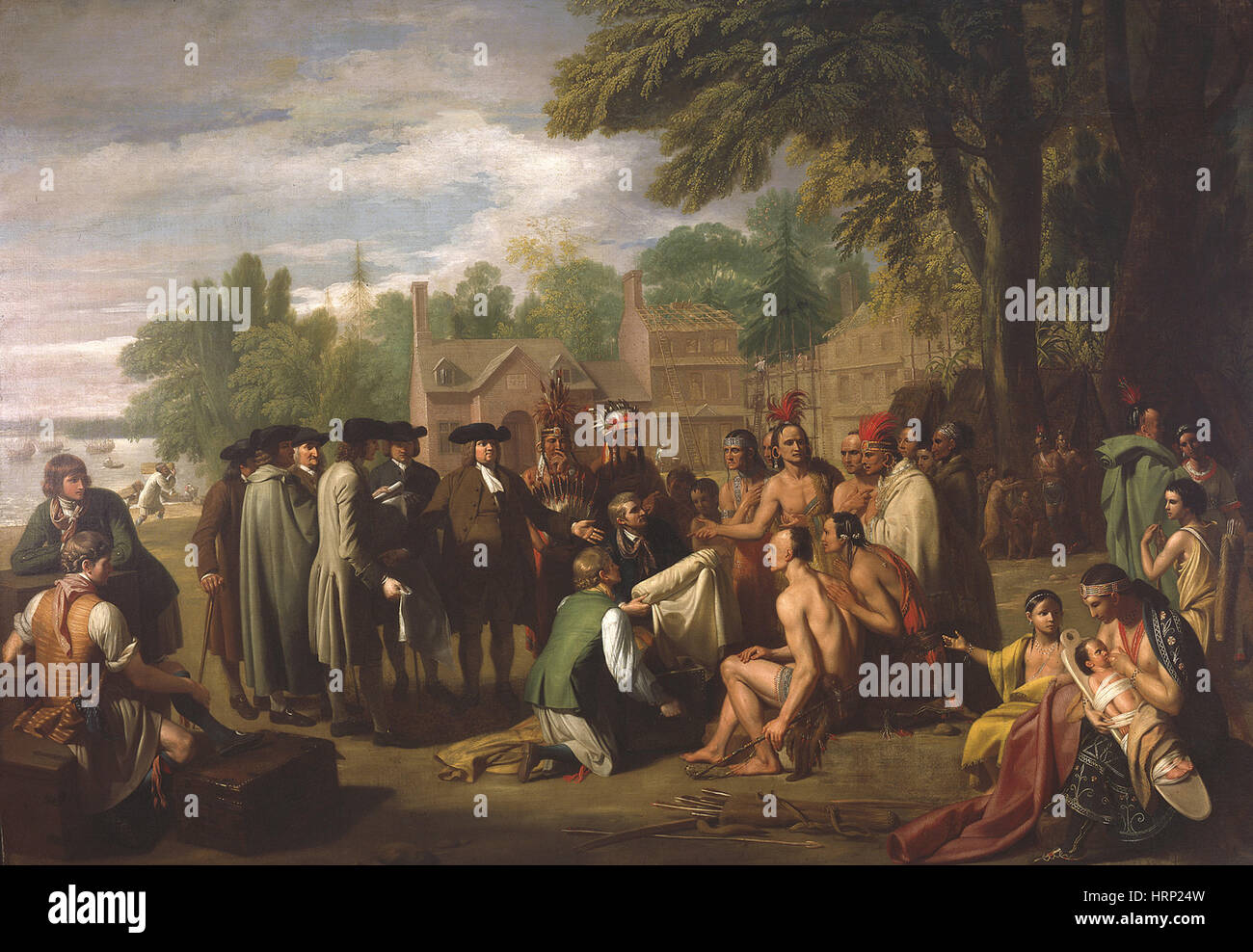 Treaty of william penn with indians fotograf??as e im??genes de alta