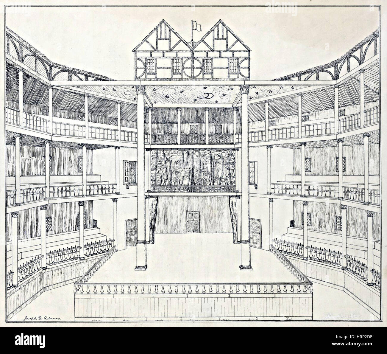 El Shakespeare's Globe Theatre, la reconstrucción Fotografía de stock