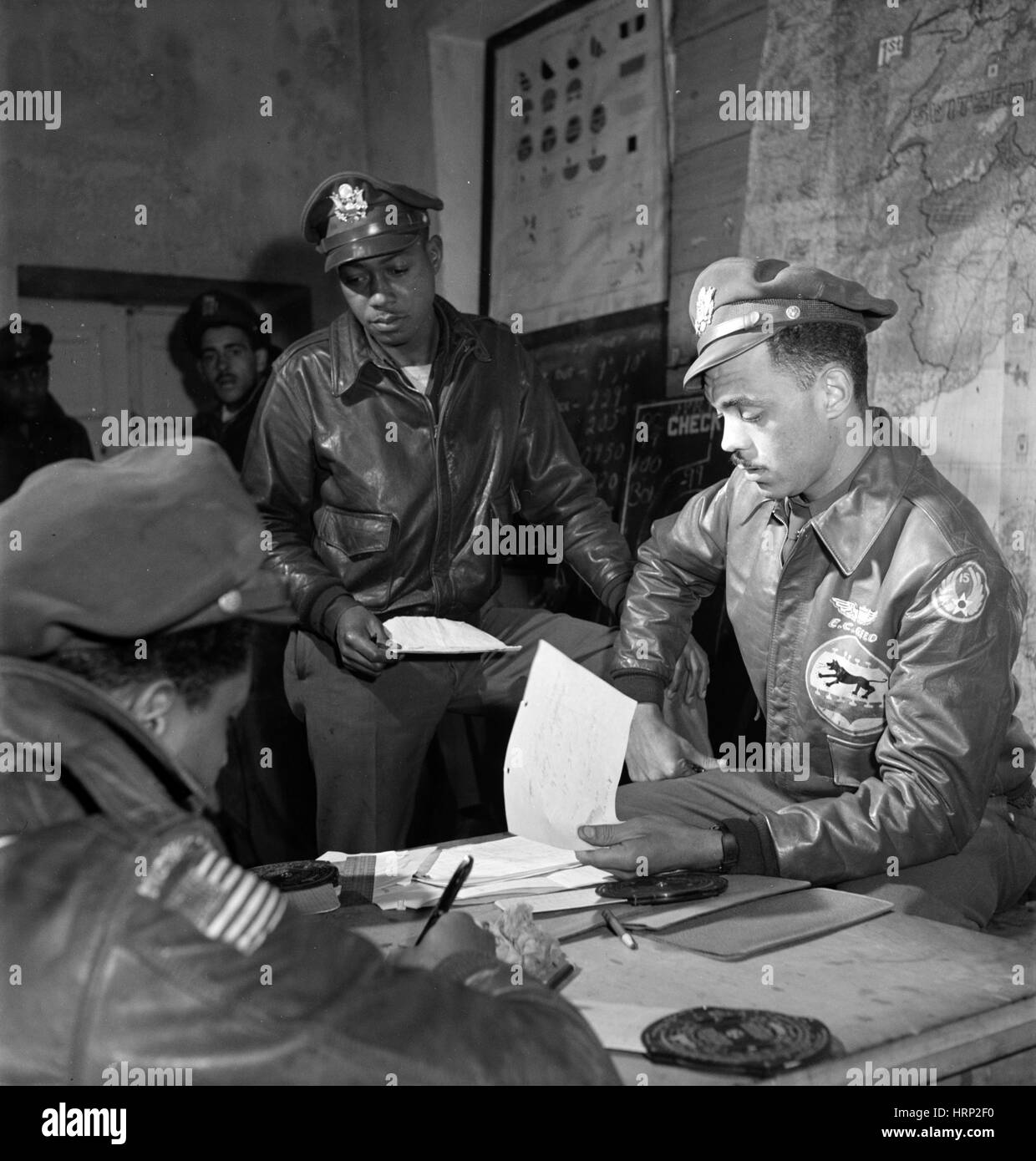 La segunda guerra mundial, los aviadores Tuskegee, 1945 Foto de stock