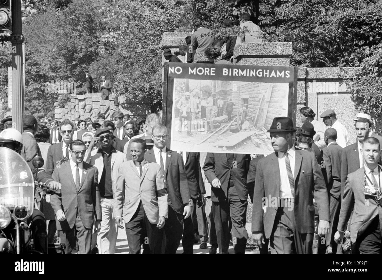 CORE protestas Birmingham bombardeos, 1963 Foto de stock