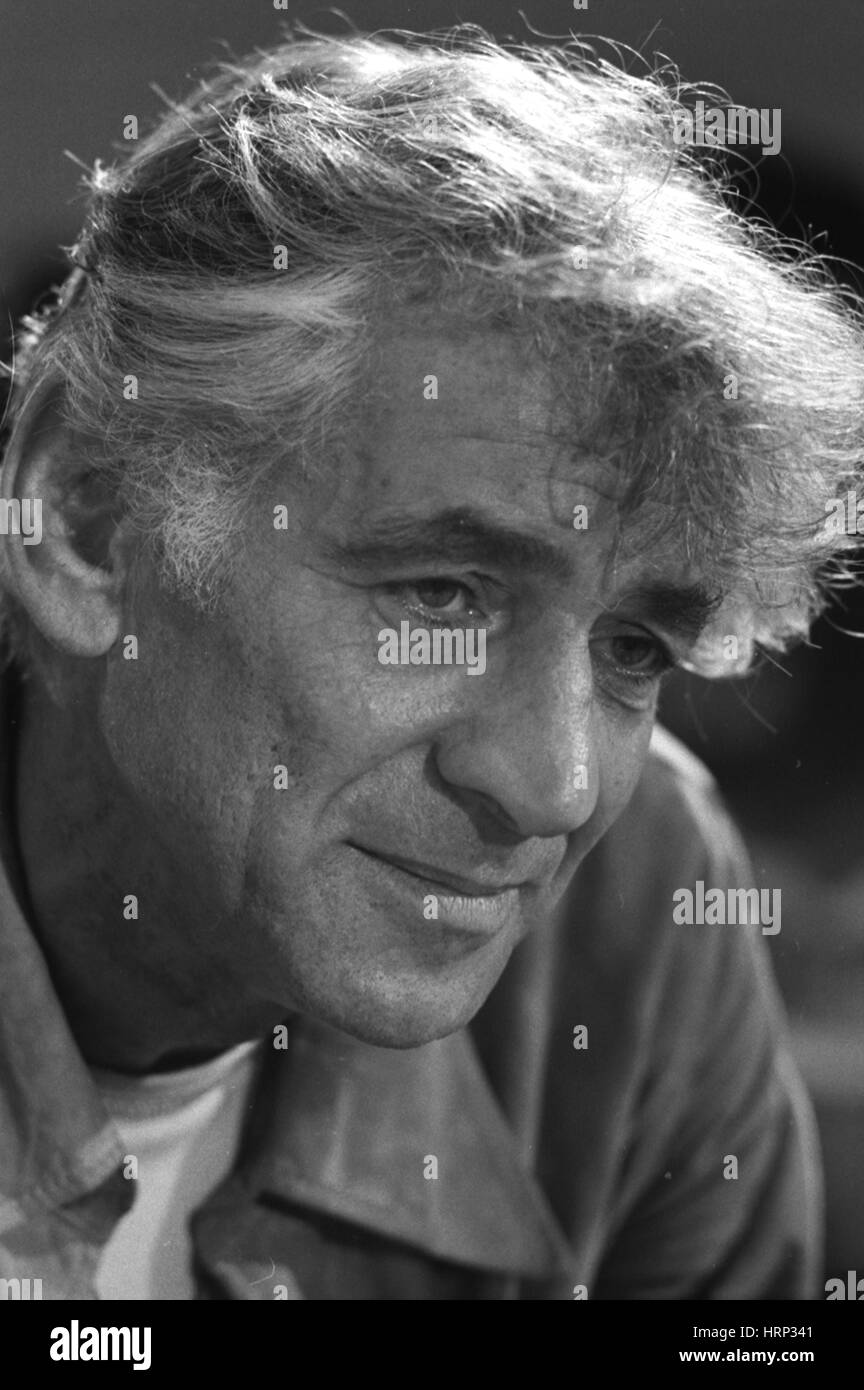 Leonard Bernstein, compositor americano Foto de stock