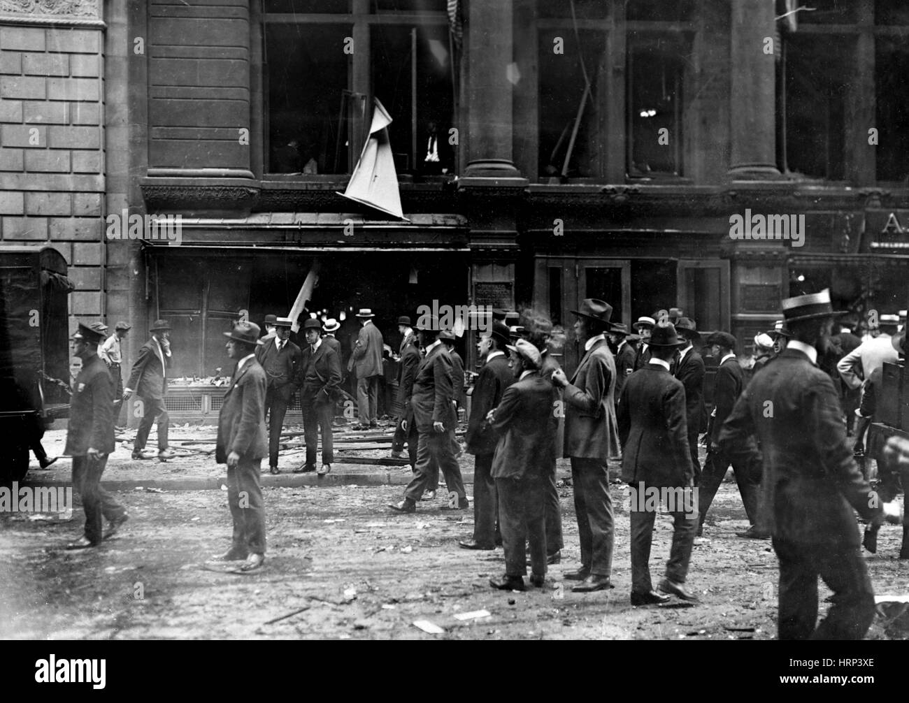 Bombardeo de Wall Street, Nueva York, 1920 Foto de stock