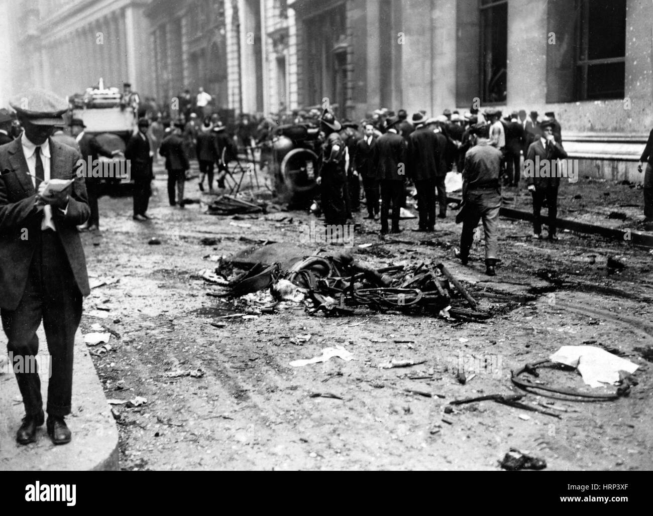 Bombardeo de Wall Street, Nueva York, 1920 Foto de stock