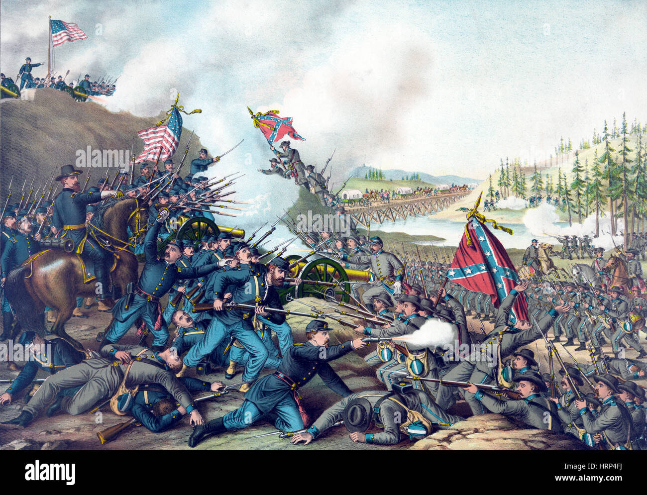 La Guerra Civil Americana, la batalla de Franklin, 1864 Foto de stock