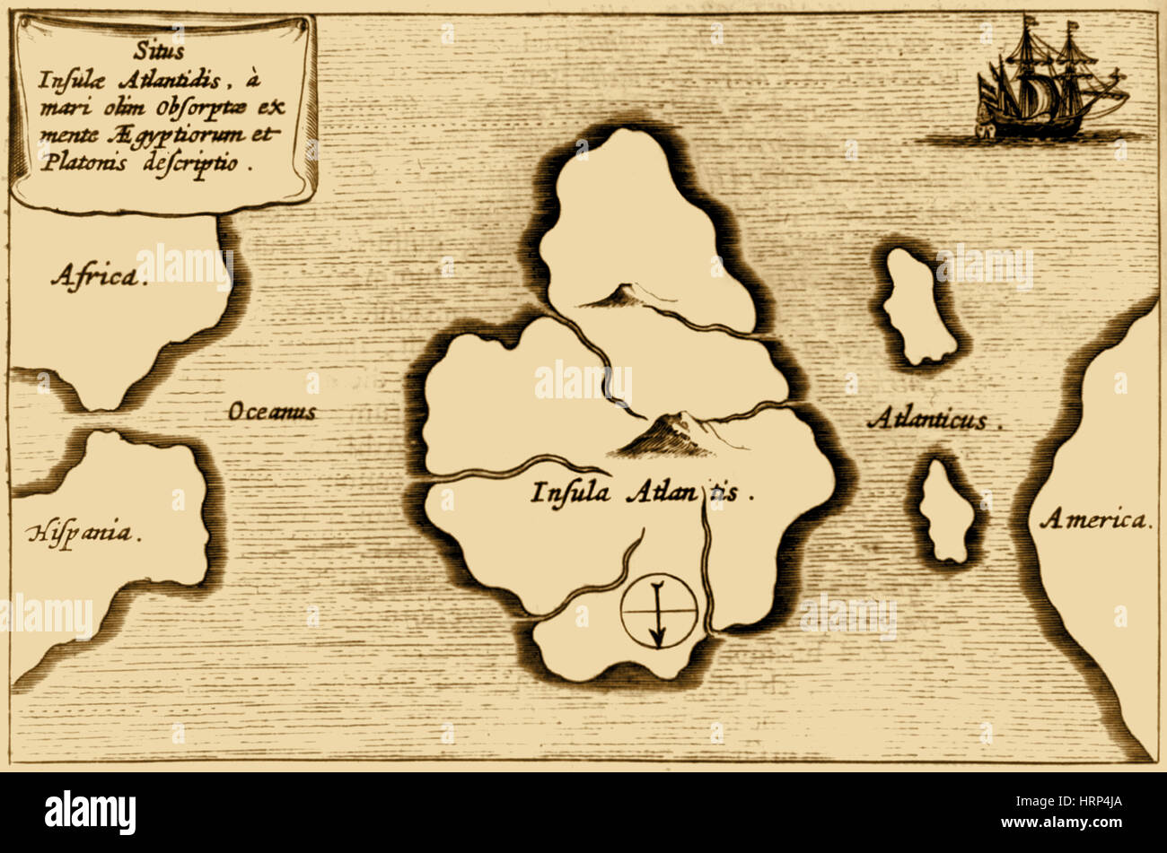 Continente Perdido de la Atlántida, 1665 Foto de stock