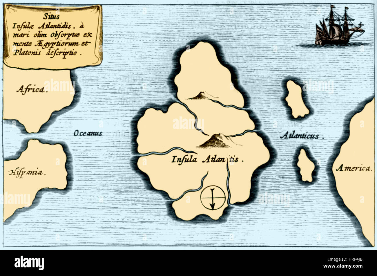 Continente Perdido de la Atlántida, 1665 Foto de stock