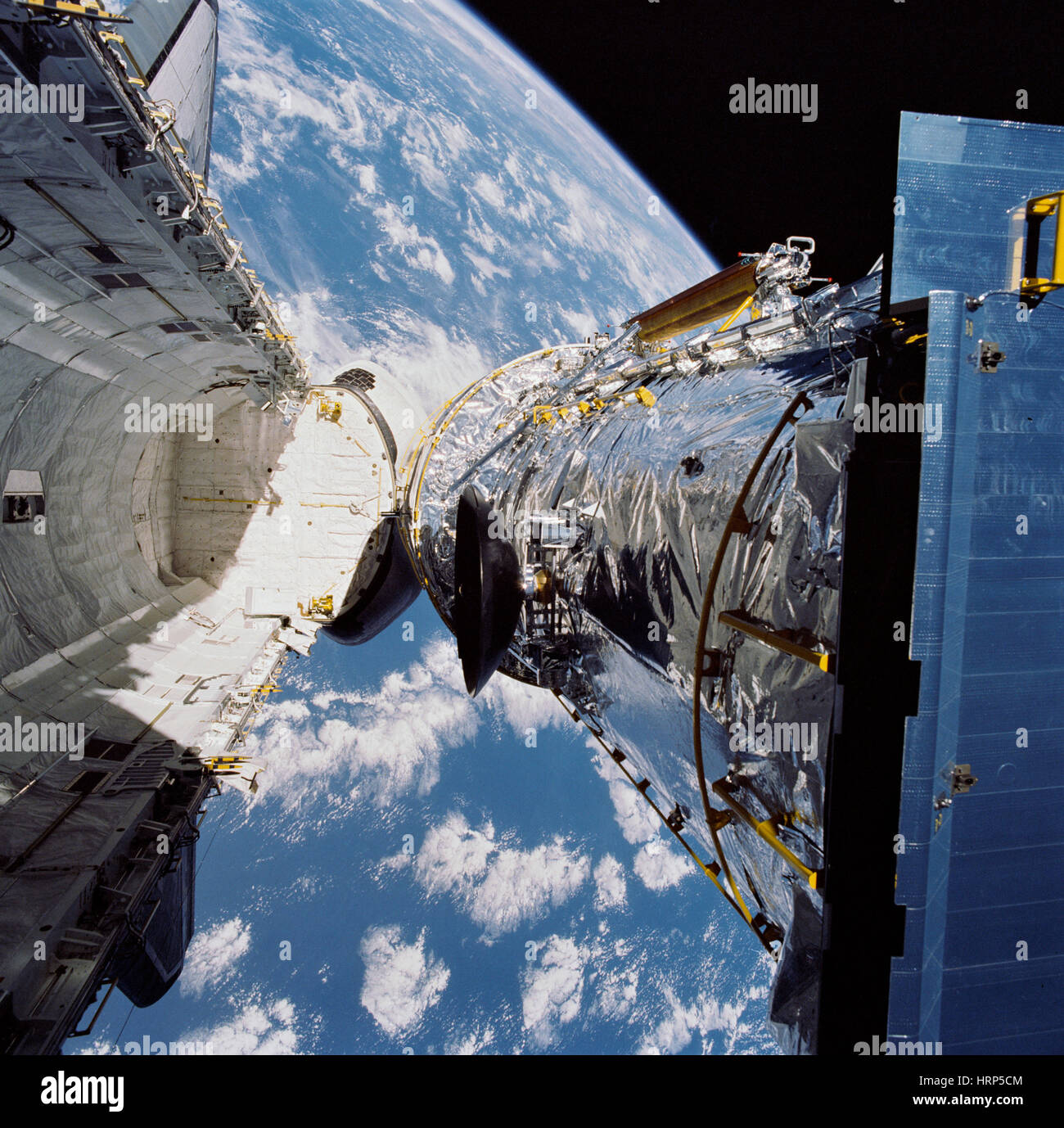 STS-31, el despliegue del Telescopio Espacial Hubble, 1990 Foto de stock