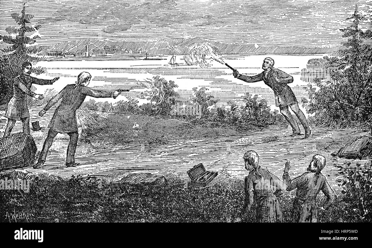 Duelo Burr-Hamilton, 1804 Foto de stock