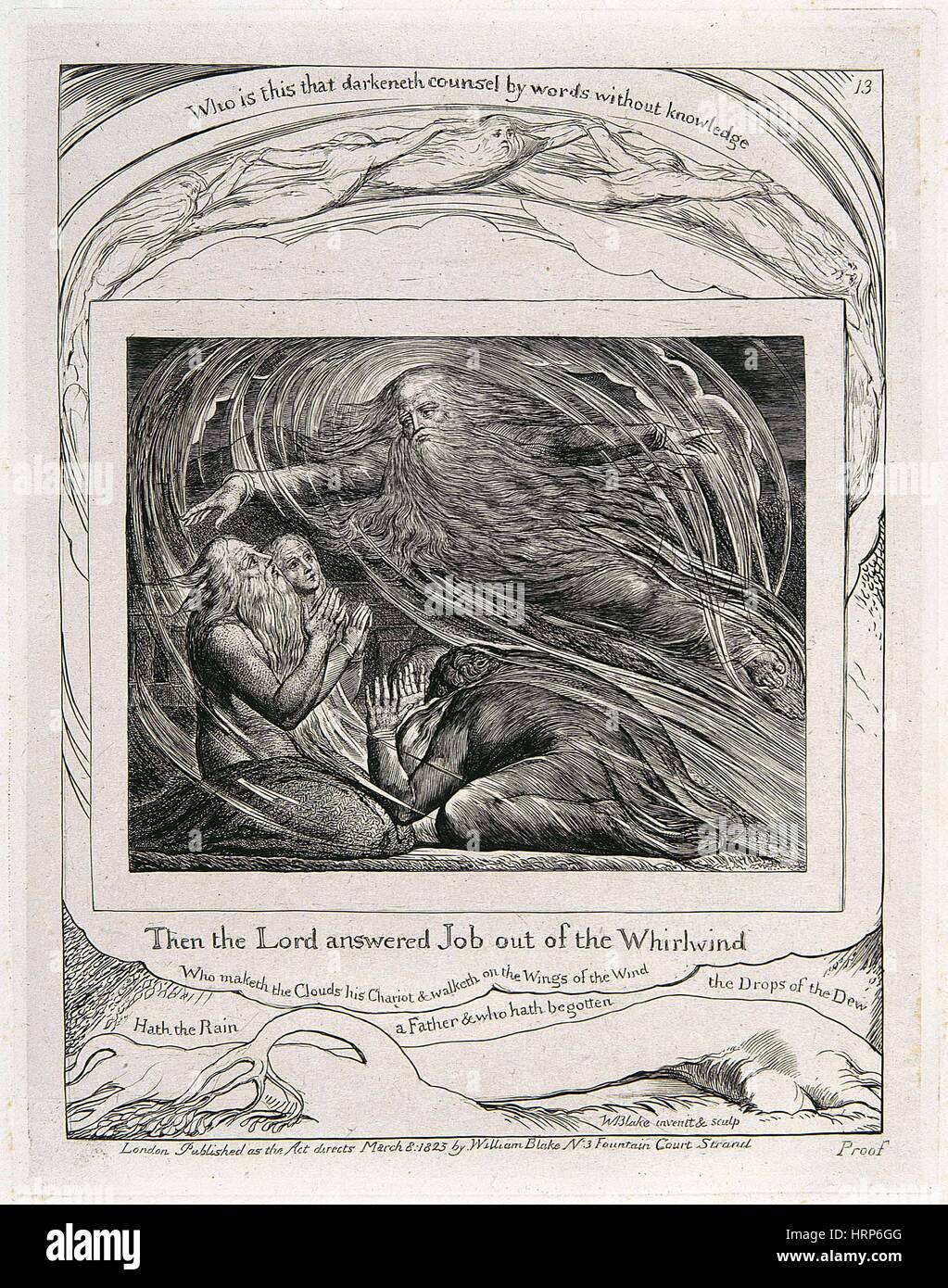 William Blake's 'La Voz del Torbellino" Foto de stock
