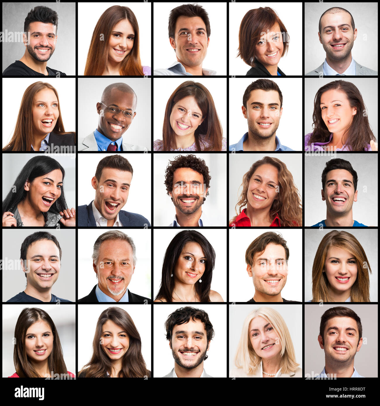 Colección de caras de personas felices Fotografía de stock - Alamy