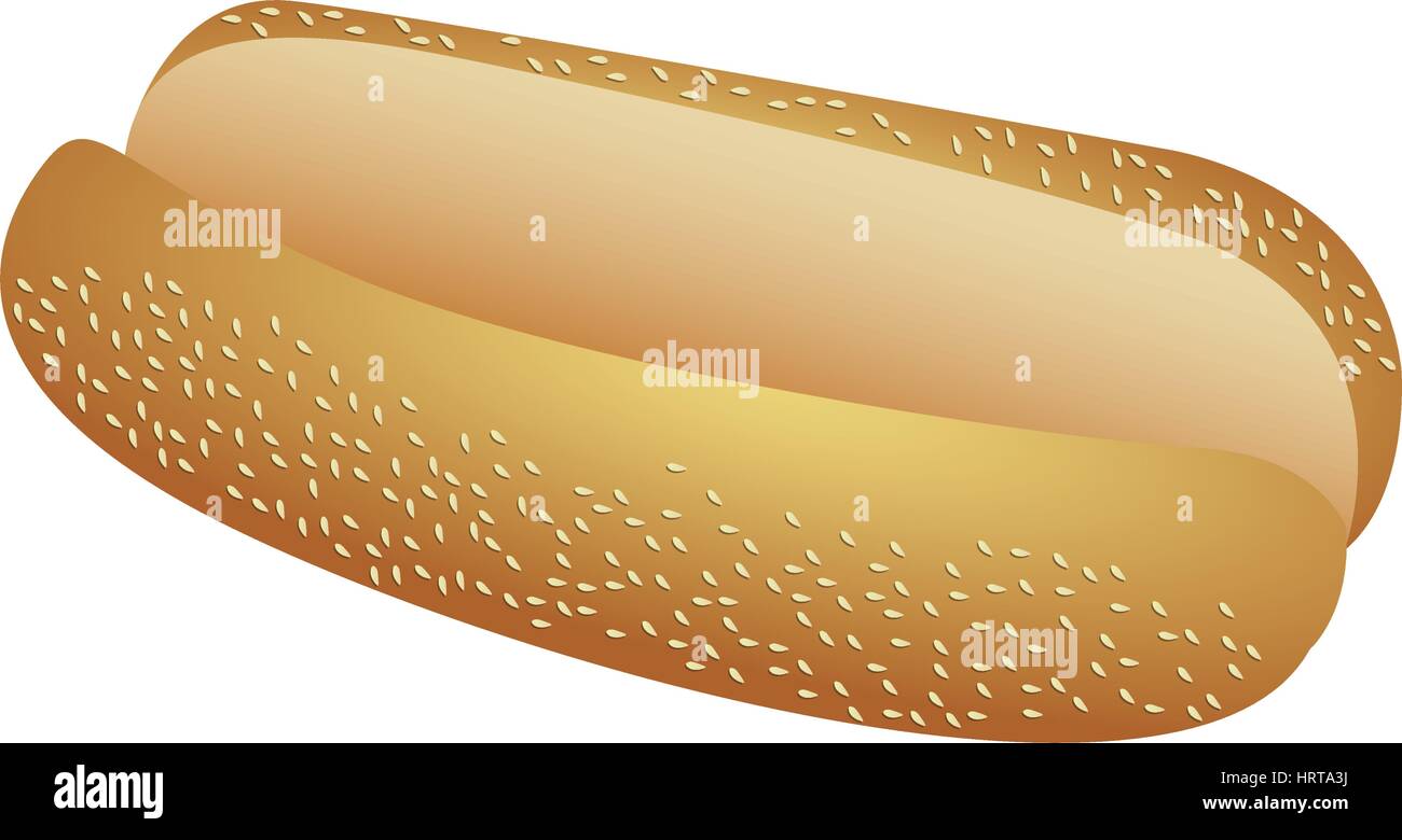 Imagen realista pan para hot dog icono de comida rápida Imagen Vector