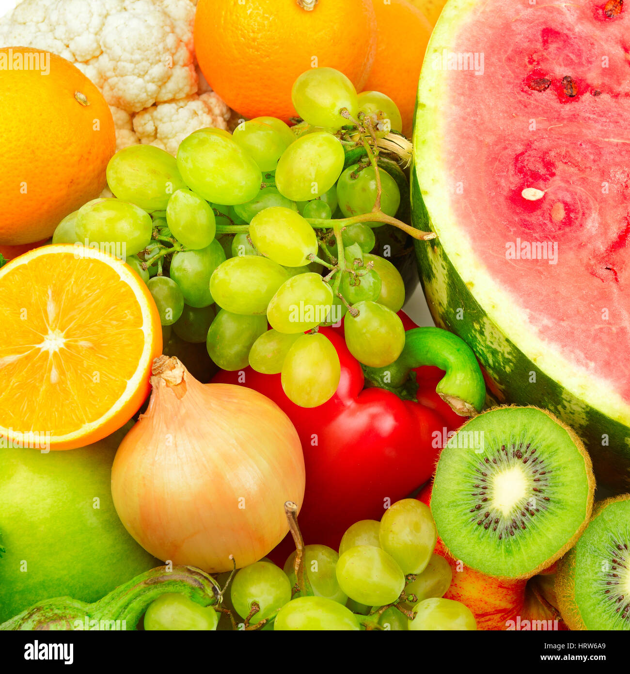 Verduras frescas y frutas de fondo Fotografía de stock - Alamy