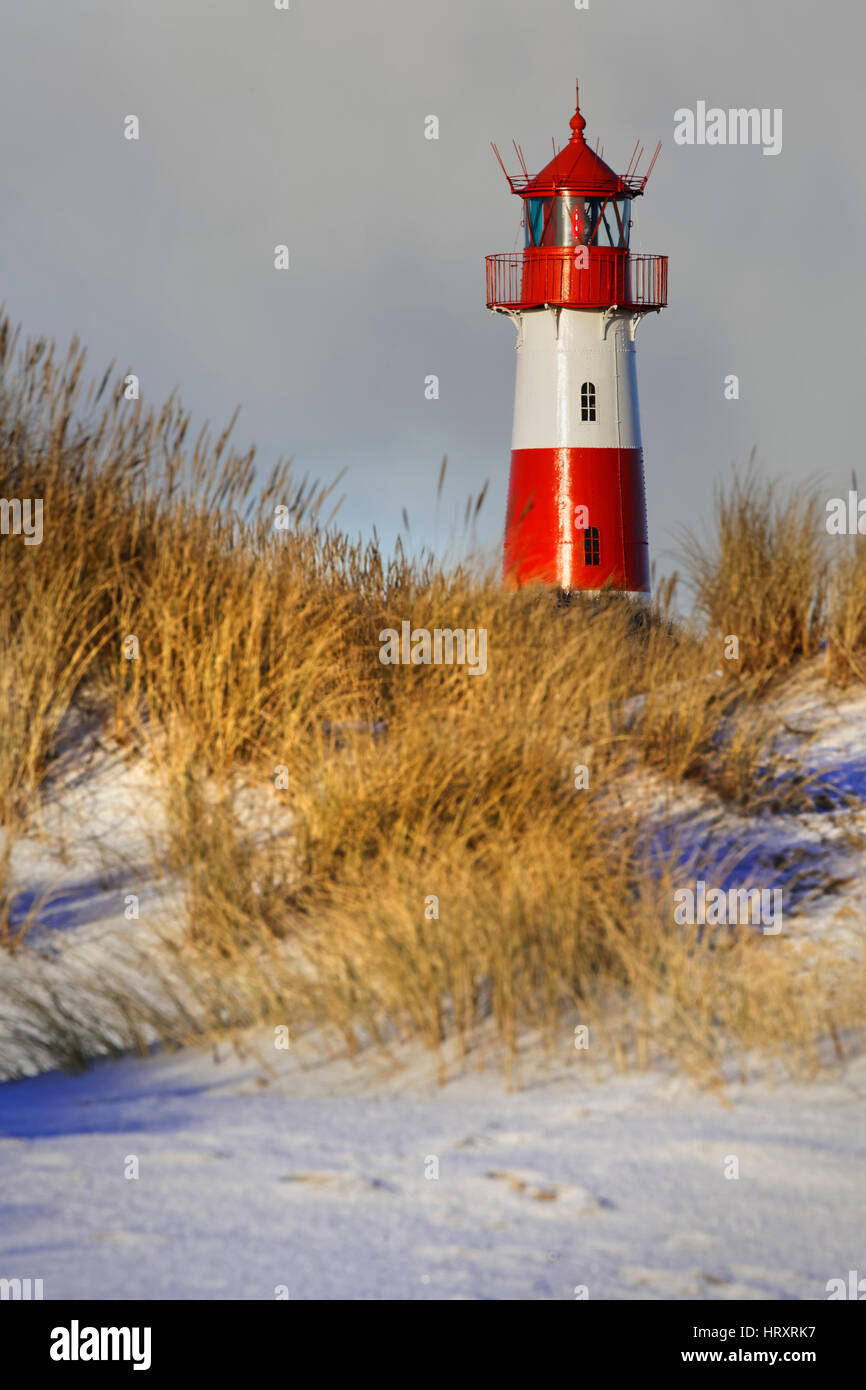 Faro de Oriente, en la lista Lista de codo de la península, Sylt, Frisia septentrional, Schleswig-Holstein, Alemania, Europa Foto de stock