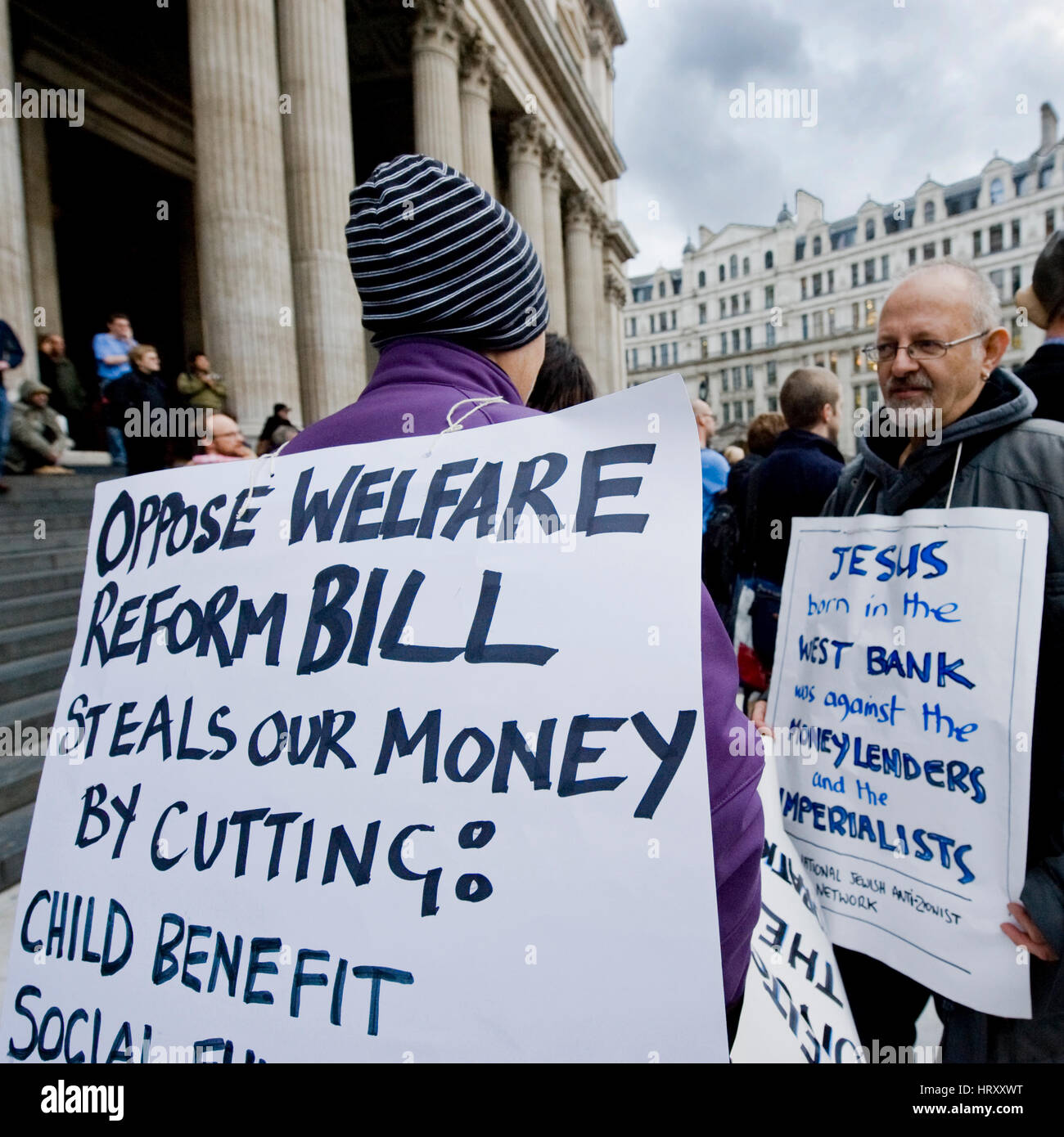 Ocupar Londres contra el capitalismo manifestación en Londres Foto de stock