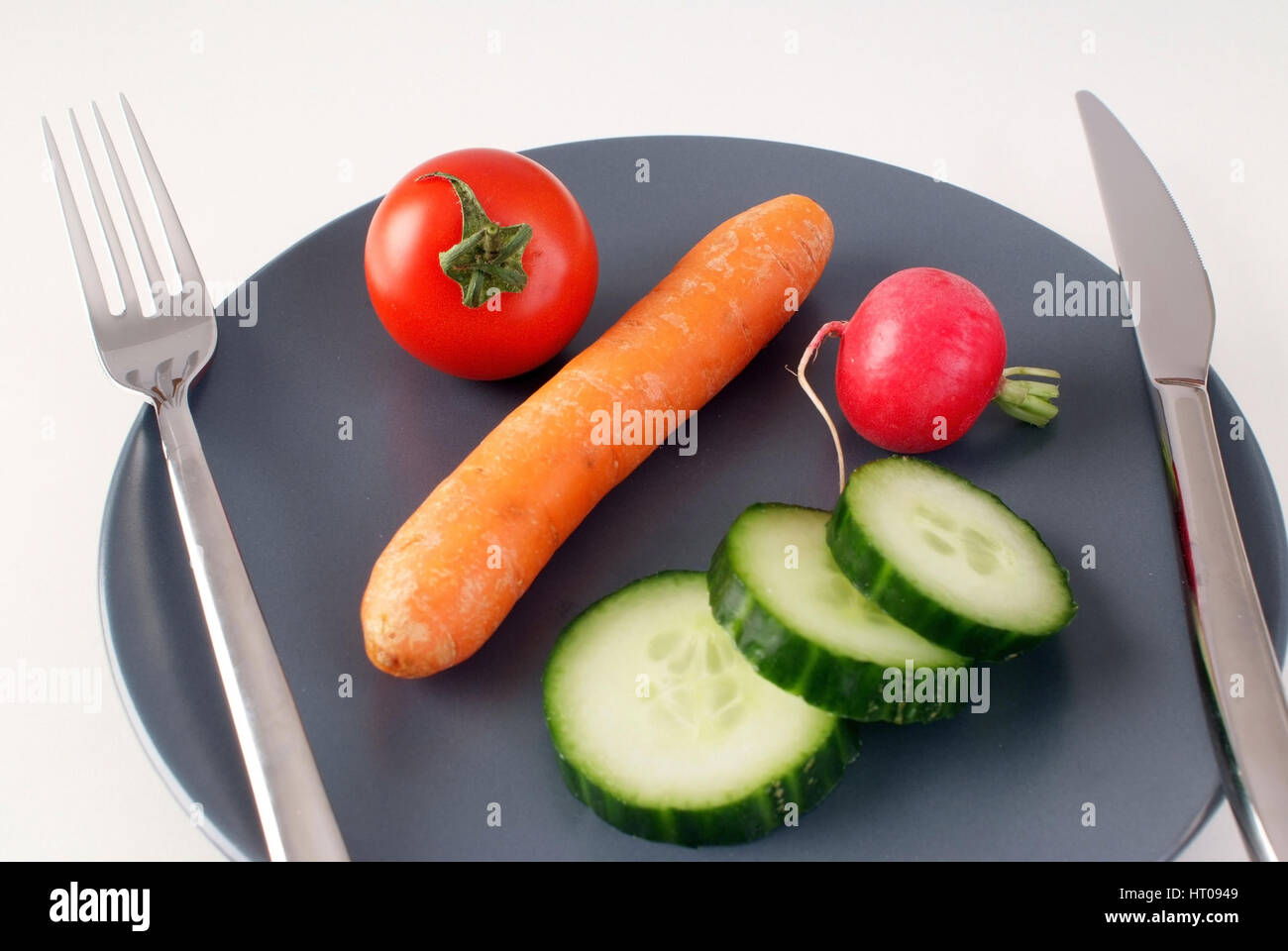 Gemueseteller, Rohkost - Hortalizas en dish Foto de stock