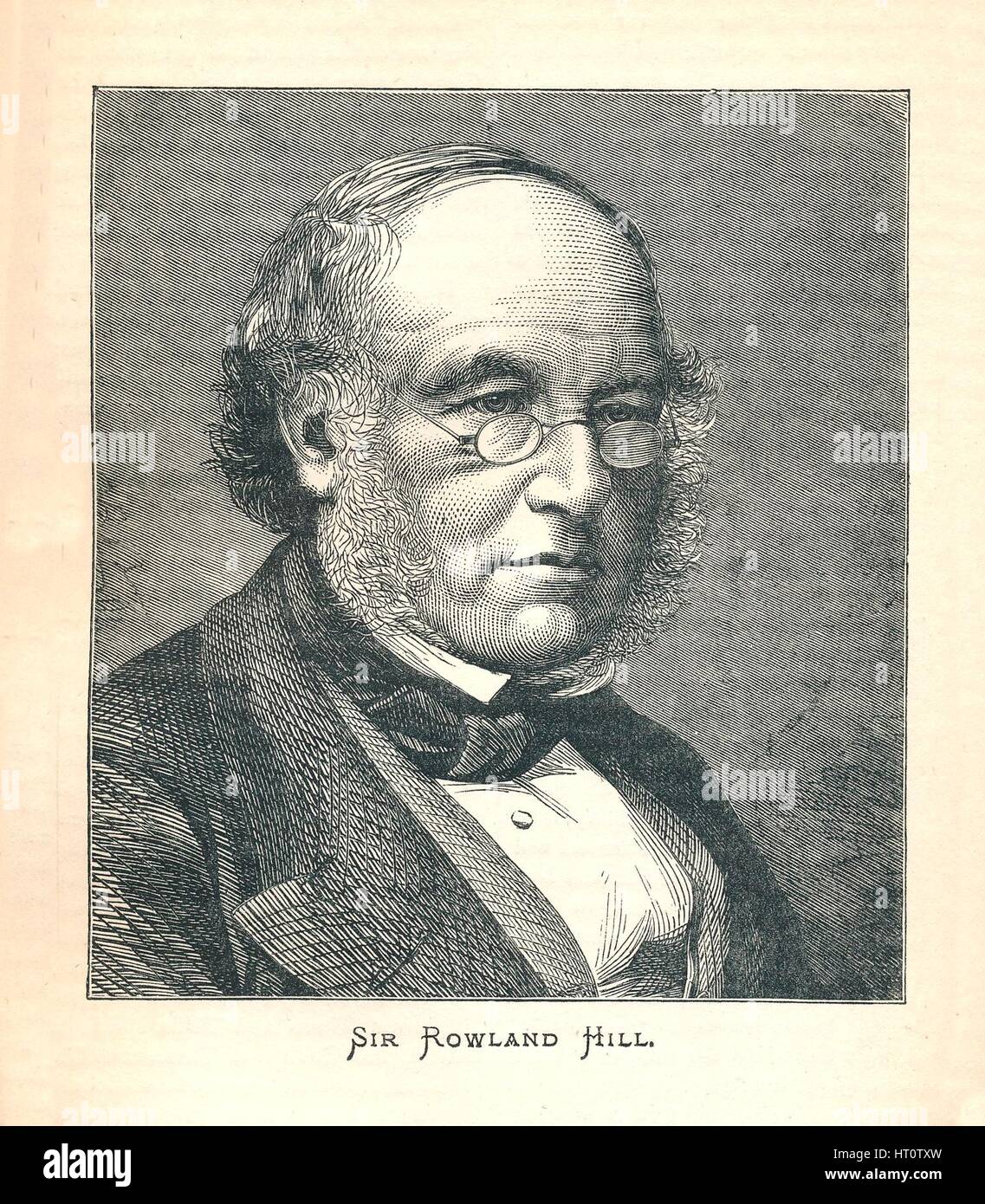"Sir Rowland Hill, creador de la Estampilla Postal", 1893. Artista: Desconocido. Foto de stock