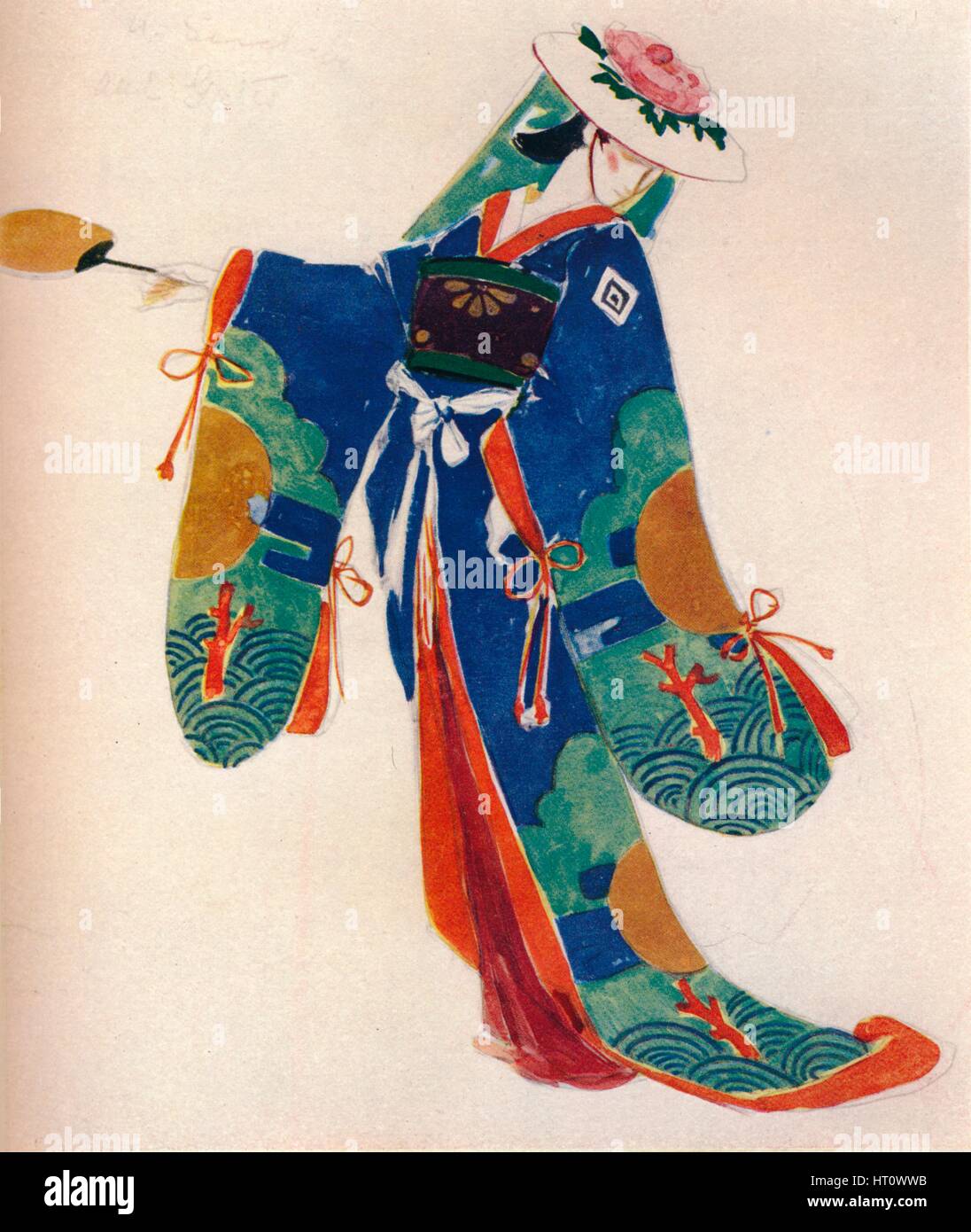 "El diseño de vestuario para una Dama del Coro, en el Mikado', C1926. Artista: Charles S Ricketts. Foto de stock