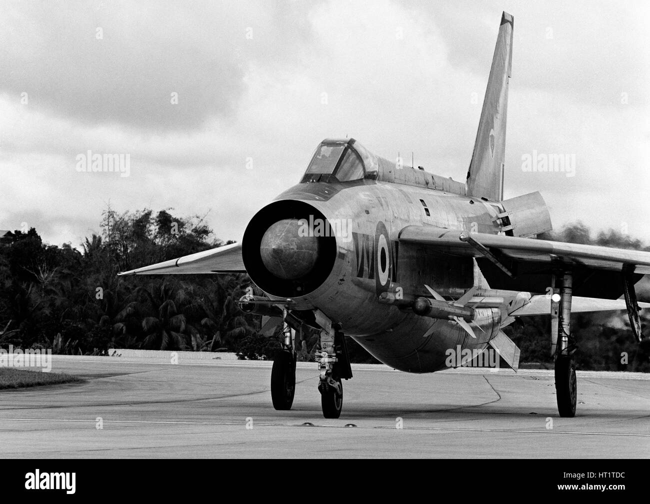 English Electric Lightning F6/aviones caza interceptor. En RAF Tengah, Singapur Foto de stock
