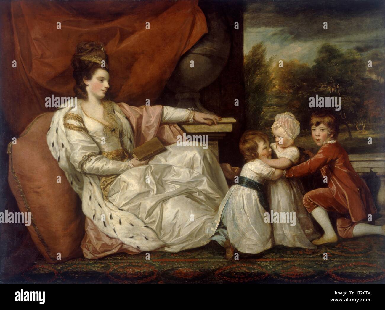 'Lady Charlotte Williams-Wynn y sus tres hijos mayores", 1778. Artista: Lady Charlotte Williams-Wynn Foto de stock