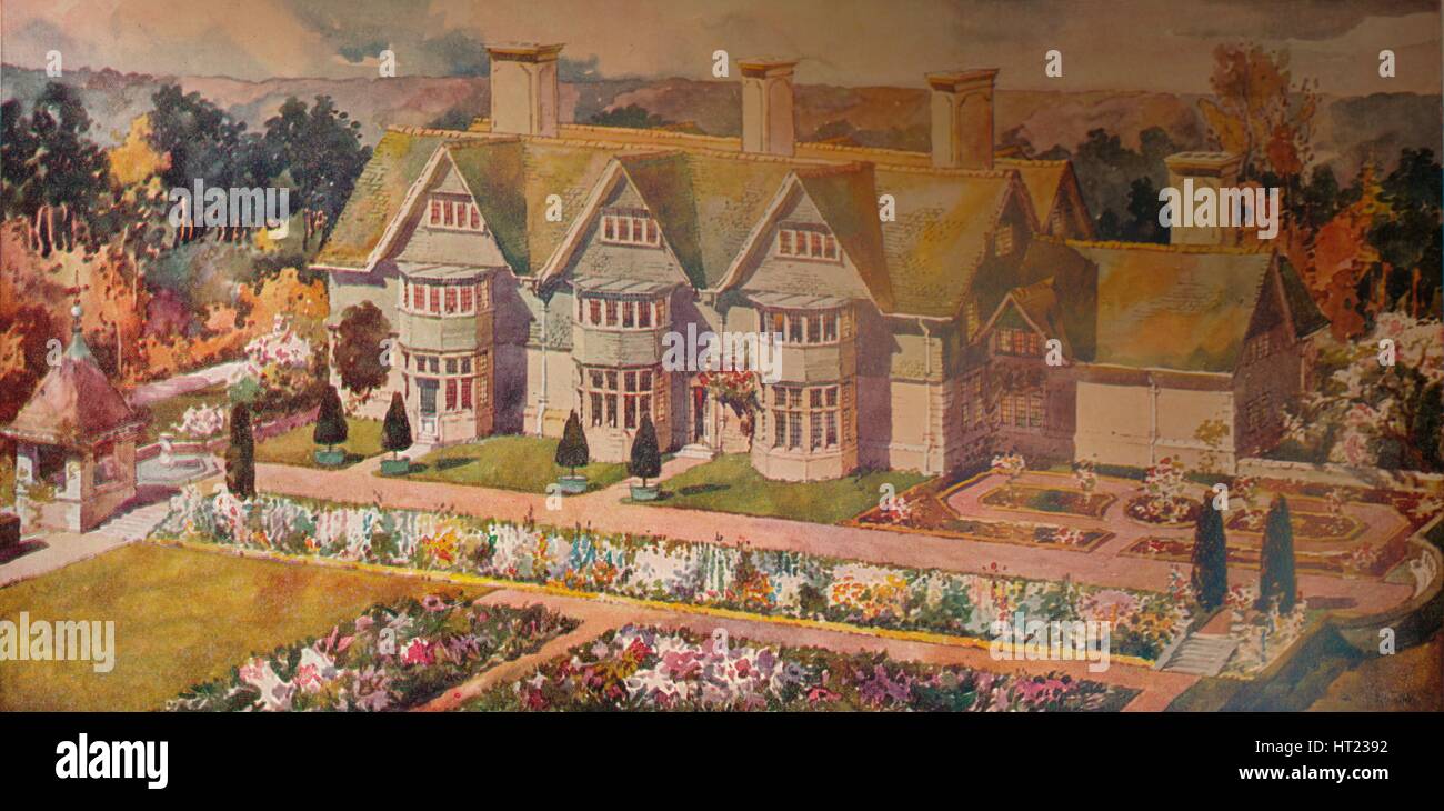 'La Casa en Troon, Ayrshire', C1910. Artista: Arnold Mitchell. Foto de stock