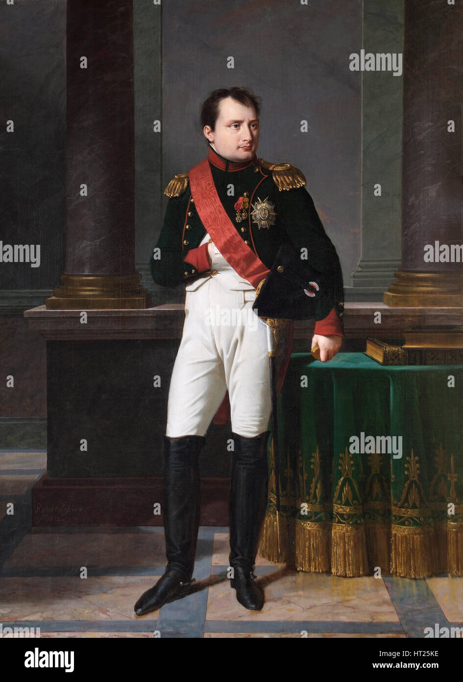 Retrato de Napoleón Bonaparte, 1812. Artista: Robert Lefevre. Foto de stock