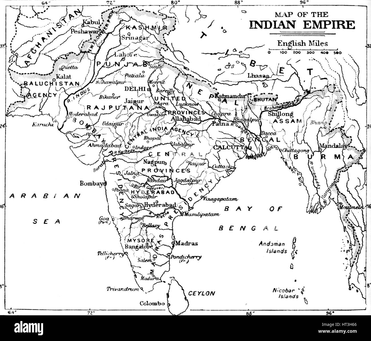 'Map del imperio de la India', c 1912. Artista Desconocido Fotografía