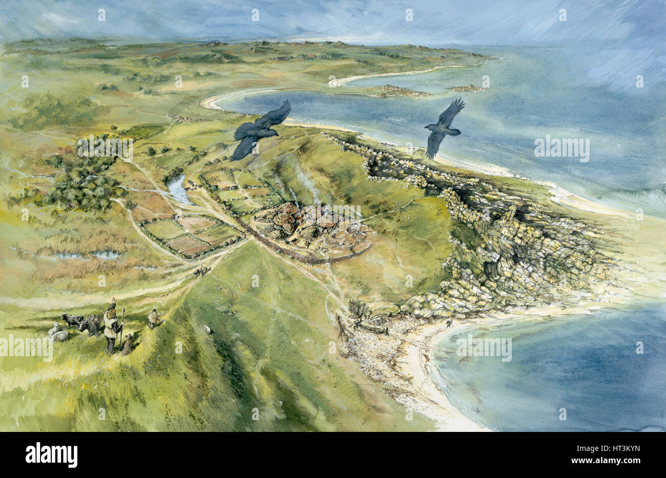 Nornour, Isla de Scilly, 500BC, (c1990-2010). Artista: Peter Dunn. Foto de stock