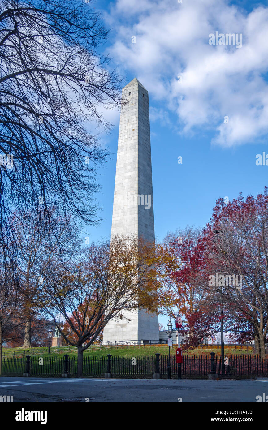 Bunker hill Monument - Boston, Massachusetts, EE.UU. Foto de stock