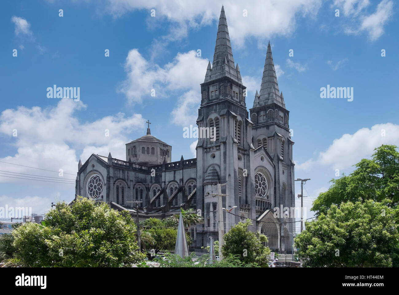 El neo-gótico de la Catedral de San José (o), Catedral Metropolitana de Fortaleza, Estado de Ceará, Brasil, América del Sur Foto de stock