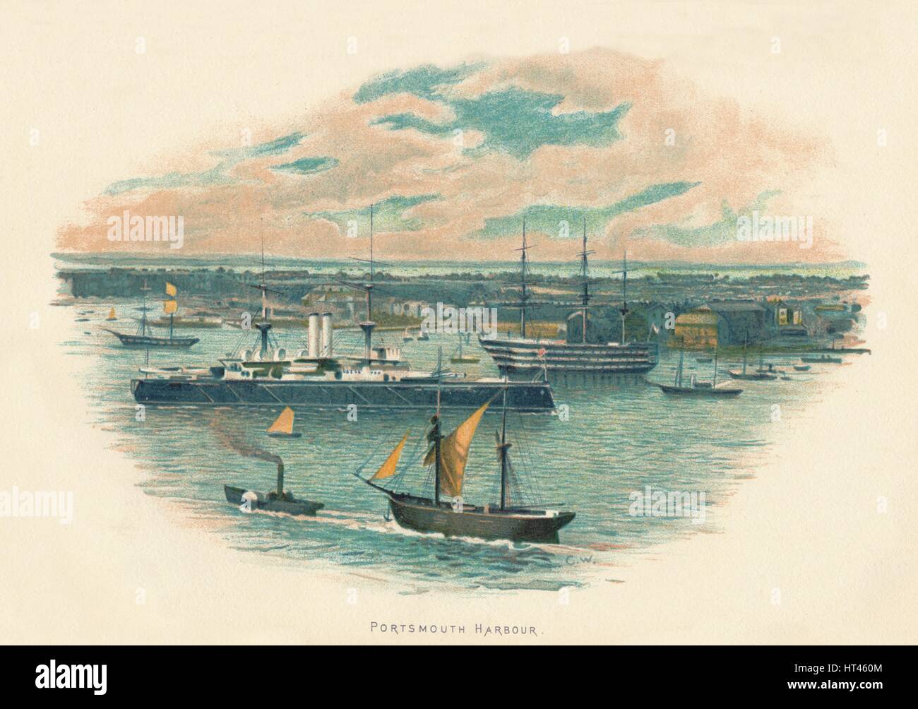"Portsmouth Harbour', C1890. Artista: Desconocido. Foto de stock