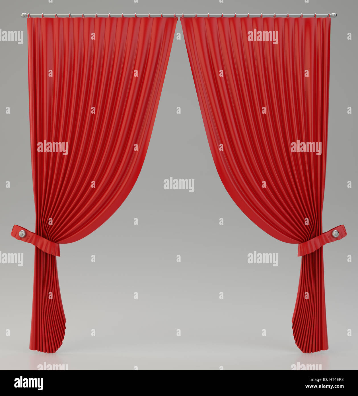 Cortinas rojas clásico con brillo satinado. 3D rendering Fotografía de  stock - Alamy