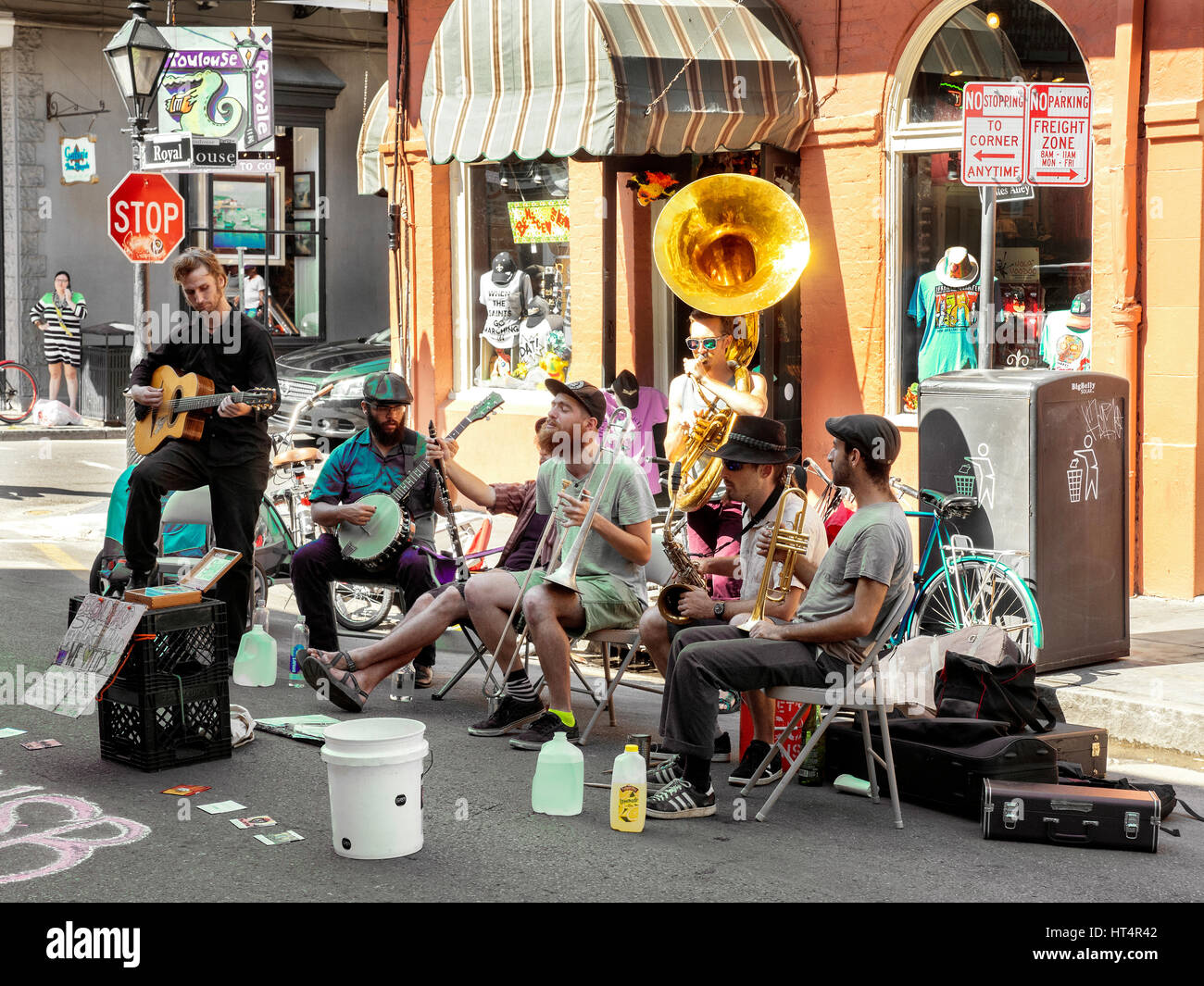 Street Jazz Band en Nueva Orleans, EE.UU. Foto de stock