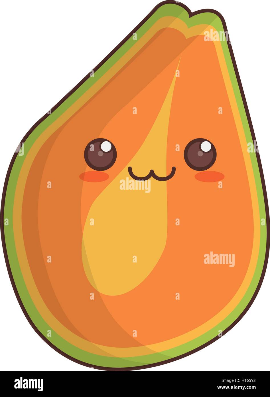 Icono de frutos de papaya kawaii Imagen Vector de stock - Alamy
