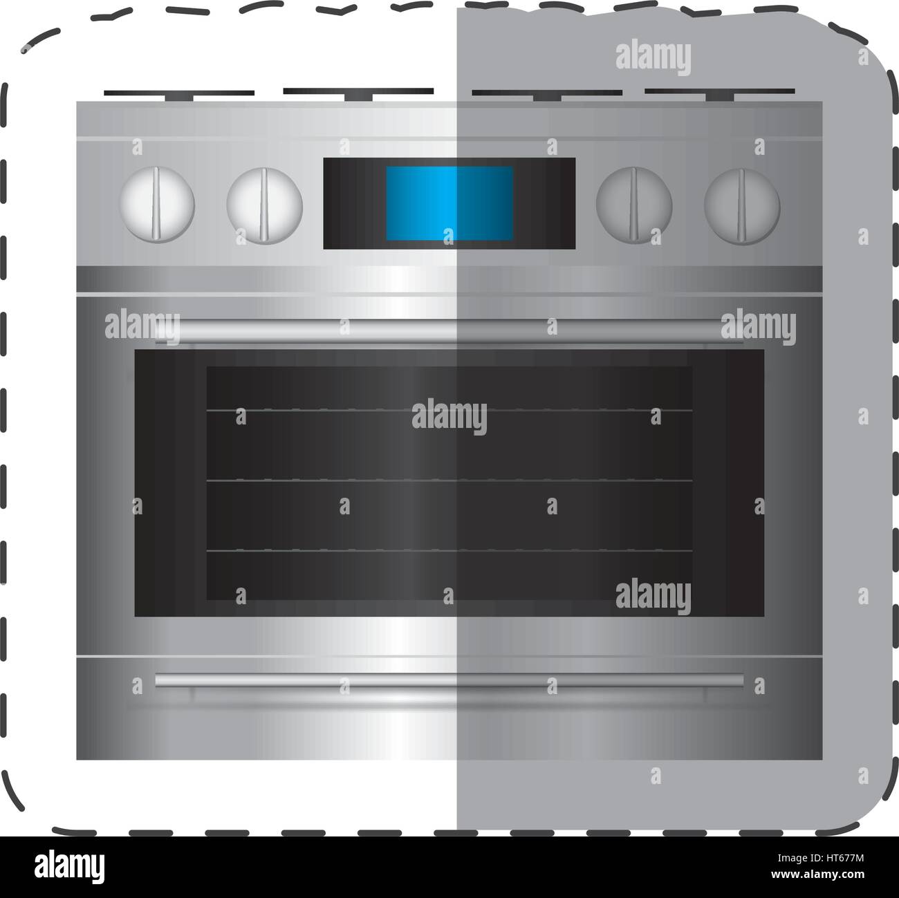 Horno eléctrico aparato home línea de corte Imagen Vector de stock - Alamy